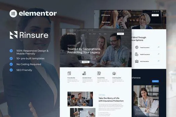 Rinsure-Cover.webp Rinsure - Insurance Agency Elementor Template Kit - Image 1