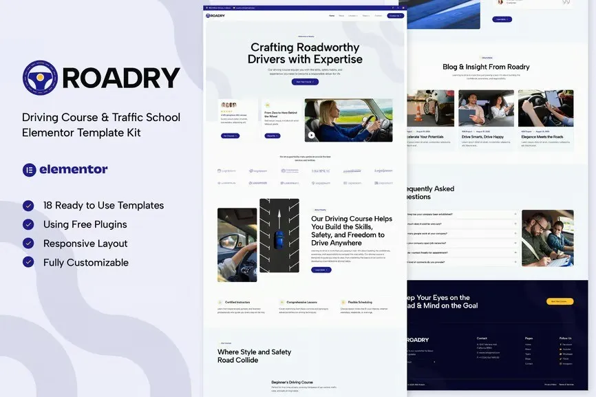Roadry-Driving-Course-Traffic-School-Elementor-Template-Kit.webp Roadry - Driving Course & Traffic School Elementor Template Kit - Image 1