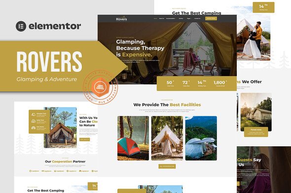 Rovers-Cover.jpg Rovers - Glamour Camping & Adventure Elementor Template Kit - Image 1