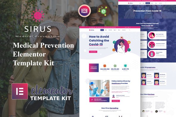 SirusKit-Cover-Image.jpg Sirus - Medical Prevention Elementor Template Kit - Image 1