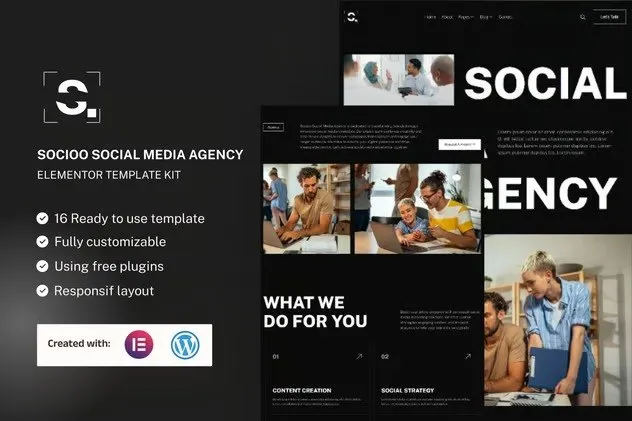 Socioo-Social-Media-Agency-Elementor-Template-Kit.webp Socioo - Social Media Agency Elementor Template Kit - Image 1