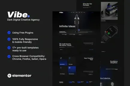 Vibe-Dark-Digital-Creative-Agency-Portfolio-Elementor-Template-Kit.webp Vibe - Dark Digital Creative Agency & Portfolio Elementor Template Kit - Image 1