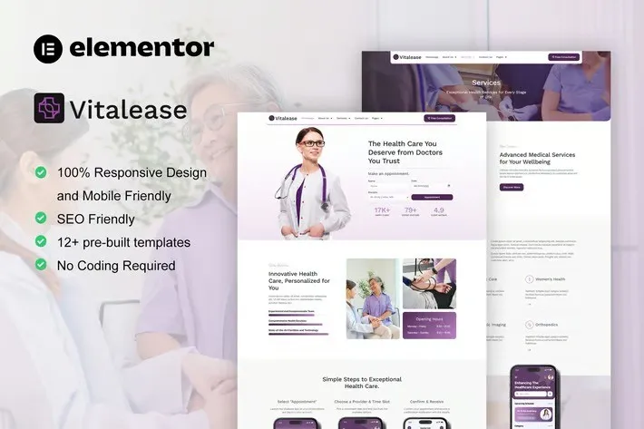 Vitalease-Health-Care-Medical-Elementor-Template-Kit.webp Vitalease - Health Care & Medical Elementor Template Kit - Image 1