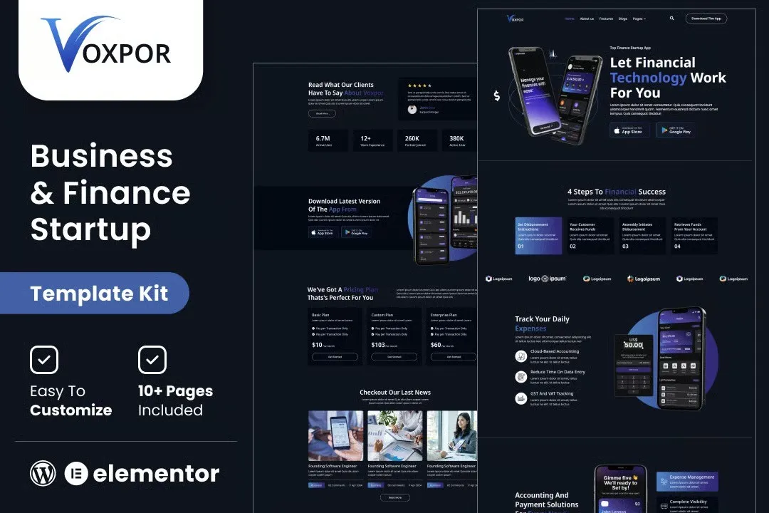 Voxpor-Business-Finance-Startup-Elementor-Template-kit.webp Voxpor - Business & Finance Startup Elementor Template kit - Image 1