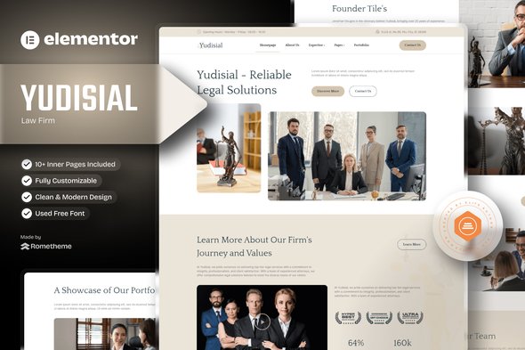 Yudisial20Elementor20Cover.jpg Yudisial - Law Firm Elementor Template Kit - Image 1