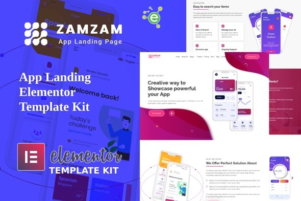 ZamzamAppKit-Cover-Image.jpg Zamzam - App Landing Elementor Template Kit - Image 1
