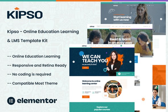 cover-138.jpg Kipso - Online Education Learning Elementor Template Kit - Image 1