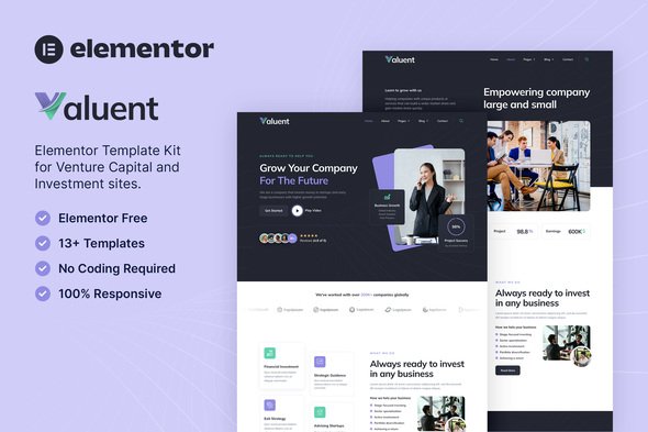cover-260.jpg Valuent – Venture Capital & Investment Elementor Template Kit - Image 1