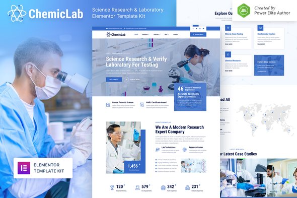 cover-44.jpg ChemicLab – Science Research & Laboratory Elementor Template Kit - Image 1