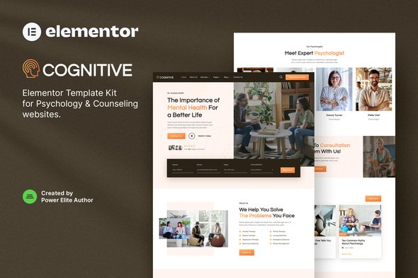 cover-92.jpg Cognitive – Psychology & Counseling Elementor Template Kit - Image 1