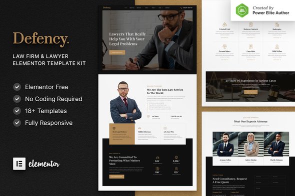 cover-defency.jpg Defency – Law Firm & Lawyer Elementor Template Kit - Image 1