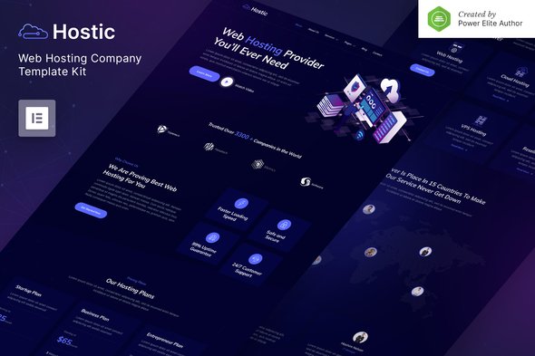 cover-hostic.jpg Hostic – Web Hosting Company Elementor Template Kit - Image 1
