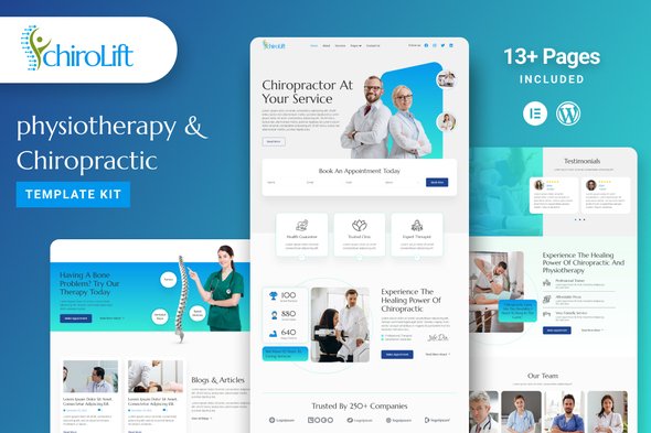 cover20page20chirolift.jpg Chirolift - Physiotherapy & Chiropractic Elementor Template Kit - Image 1