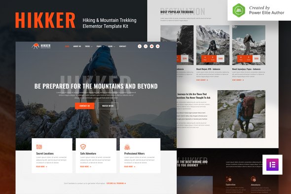 hikker-cover.jpg Hikker – Hiking & Mountain Trekking Elementor Template Kit - Image 1