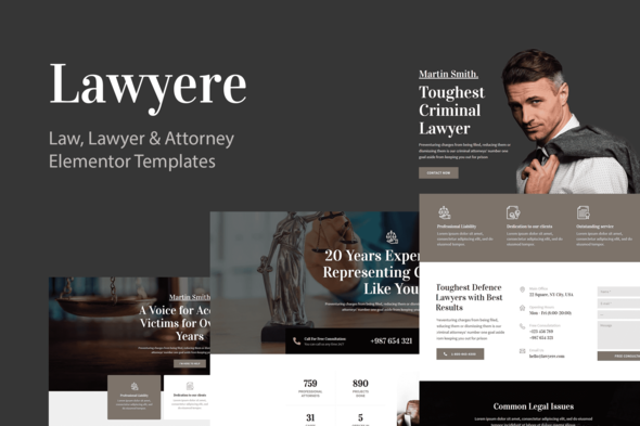 lawyere-preview.png Lawyere - Legal & Attorney Elementor Template Kit - Image 1
