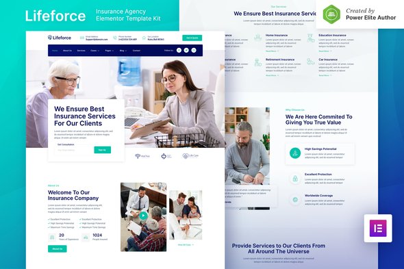lifeforce-cover.jpg Lifeforce – Insurance Agency Elementor Template Kit - Image 1
