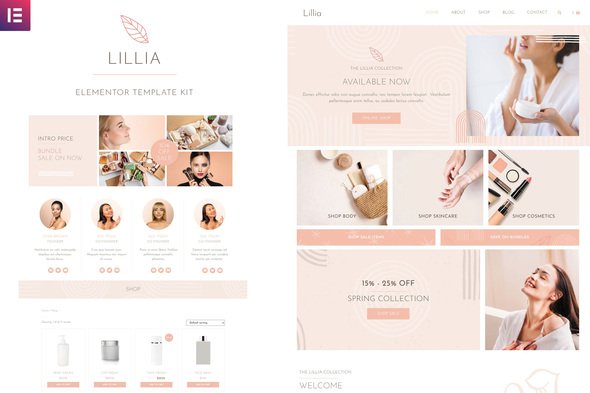 main.jpg Lillia - Beauty & Skincare Elementor Template Kit - Image 1