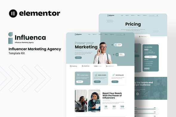 preview20Influenca201.jpg Influenca - Influencer Marketing Agency Elementor Template Kit - Image 1