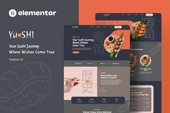 preview20yushi.webp Yushi - Sushi Food Elementor Template Kit - Image 1