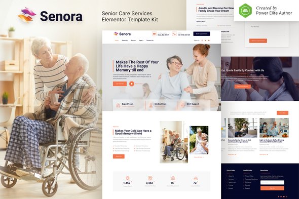 senora-cover.jpg Senora – Senior Care Services Elementor Template Kit - Image 1