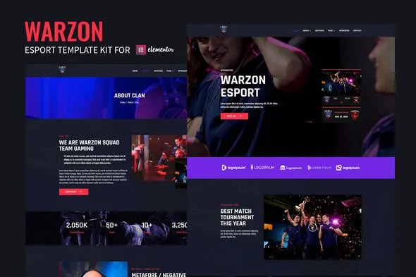 warzon-cover-image.webp Warzon - Esports Gaming Elementor Template Kit - Image 1
